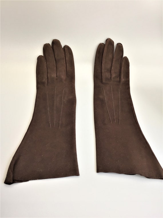 Vintage ARIS Suede Long Gloves Ladies - image 1