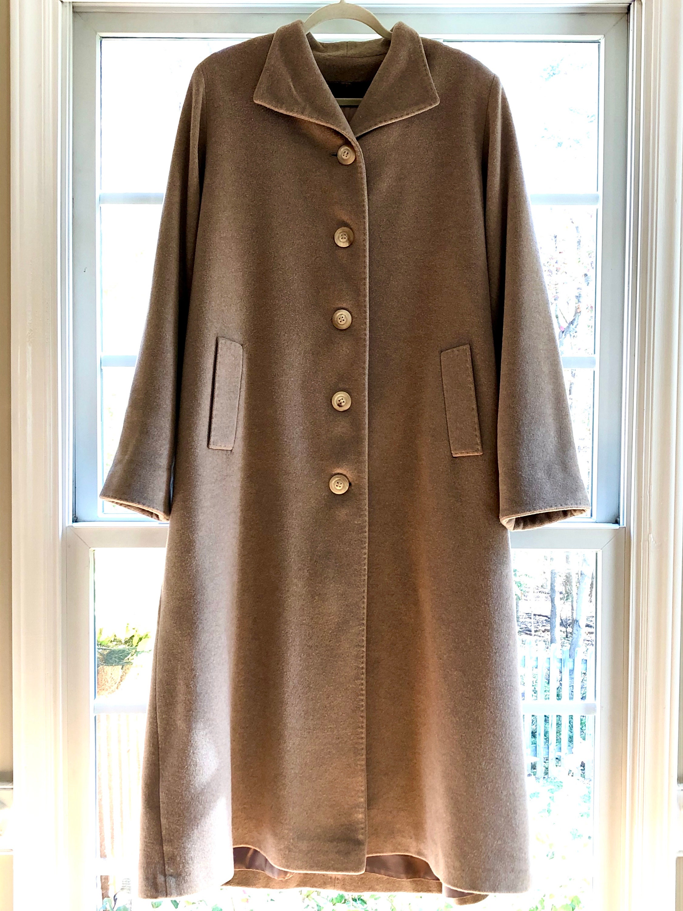 Fleurette 100% Cashmere Vintage Long Coat Camel/beige, Size 10 - Etsy