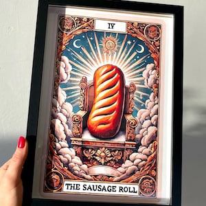 Lámina artística de la carta del Tarot "El Rollo de Salchicha" - 18 cm x 29 cm - Regalos
