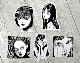 Japanese Horror Sticker Collection (5 Pack) – Glossy Vinyl