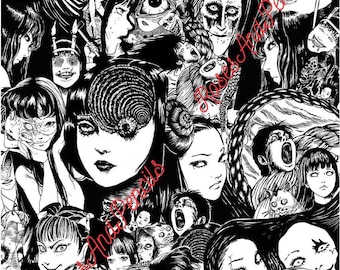 Impression d&#39;art numérique Manga japonais Art horreur Junji Ito