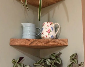 Rustic Set Of 3 Corner shelf Scaffold Chunky Shelf x 3