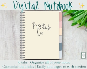 Cuaderno digital / Cuaderno de 6 pestañas