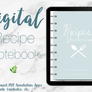 Digital Recipes Notebook | Recipes Notebook | Digital Recipe Notebook