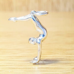 YOGA NECKLACE Sterling Silver  - Yoga Pendant - Yoga lover charm - Scorpion handstand pose - Yogi handcrafted - Colgante Yoga Plata