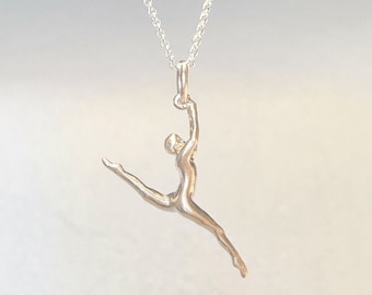 Handmade silver BALLERINA PENDANT / Handmade silver ballerina pendant / Sterling silver ballerina charm / Dance and Ballet