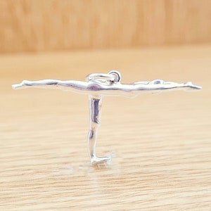 YOGA NECKLACE Sterling Silver - Handcrafted - Yoga Pendant - Yoga lover charm - Asanas Warrior pose - Yogi handcrafted - Colgante Yoga Plata