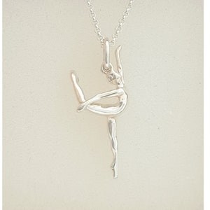 Handmade silver ballerina pendant / Sterling silver ballerina charm / Dance and Ballet