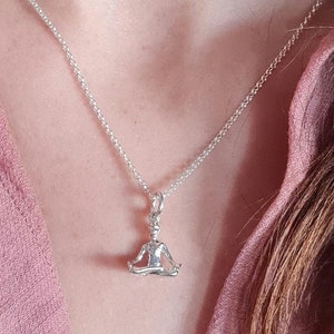 YOGA NECKLACE Sterling Silver  - Yoga Pendant - Yoga lover charm - Asanas The Lotus pose - Yogi handcrafted - Colgante Yoga Plata