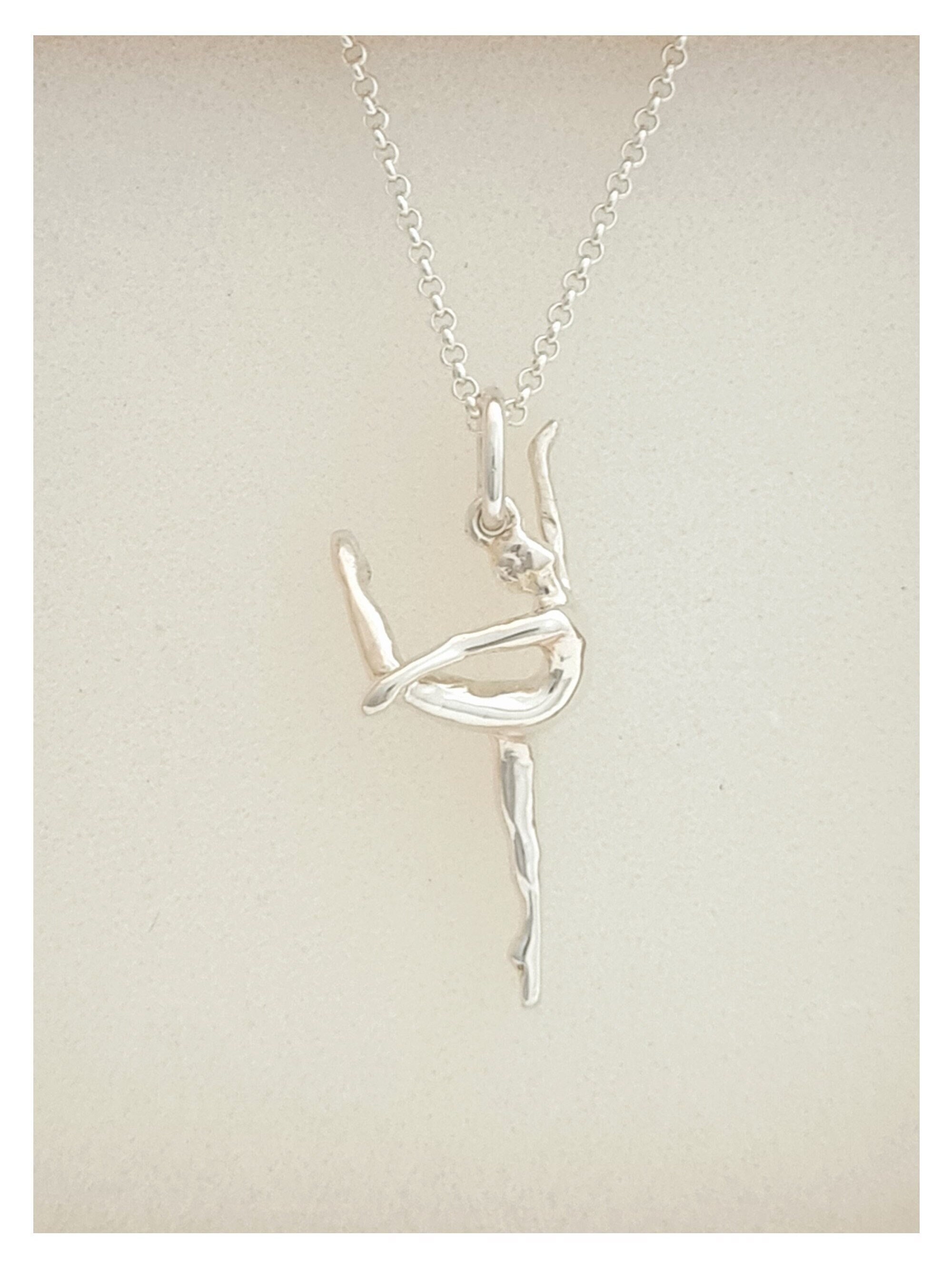 Collana Con Ciondolo Ballerina – Balletto Scarpe Con Cristalli – Regalo Ispirazionale Per Ballerine Con Biglietto Motivazionale