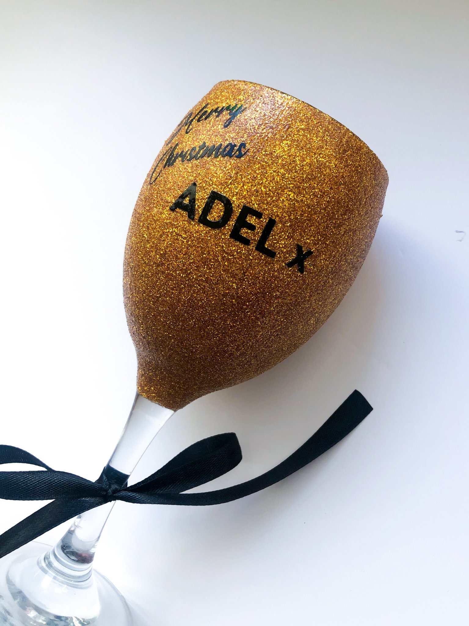 Personalised Glitter Glass Etsy