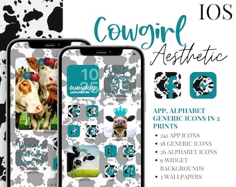 Cowgirl iOS App Icons, Widgets, Wallpapers (Digital Download)
