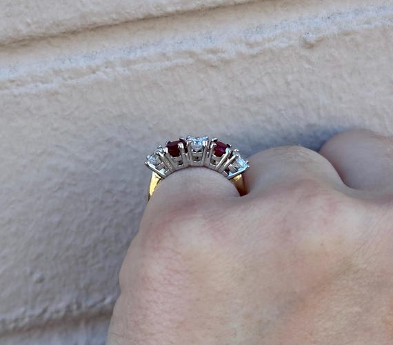 Round Ruby Round Diamond Stacking Stackable Band … - image 4