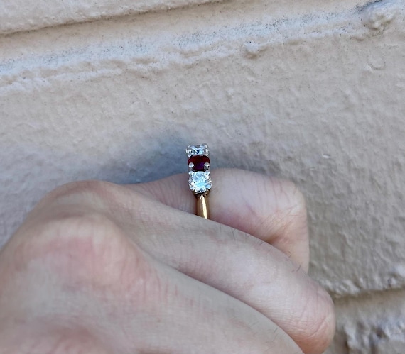 Round Ruby Round Diamond Stacking Stackable Band … - image 5