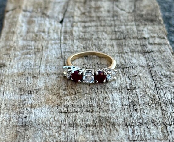Round Ruby Round Diamond Stacking Stackable Band … - image 3
