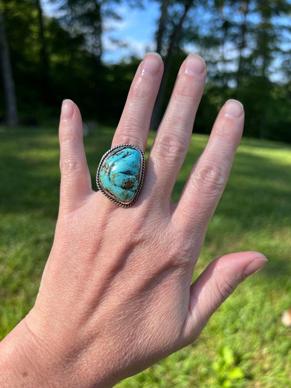 Estate Sterling Silver Turquoise Ring