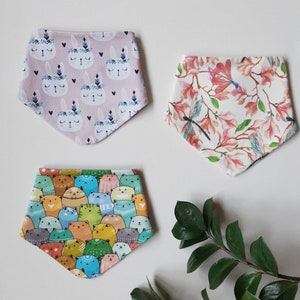 Baby-Schals SET von 3, Reversible Lätzchen Bundle Baby junge Mädchen, verstellbare Baby-Schal, Baby-Halstuch Tier Druck