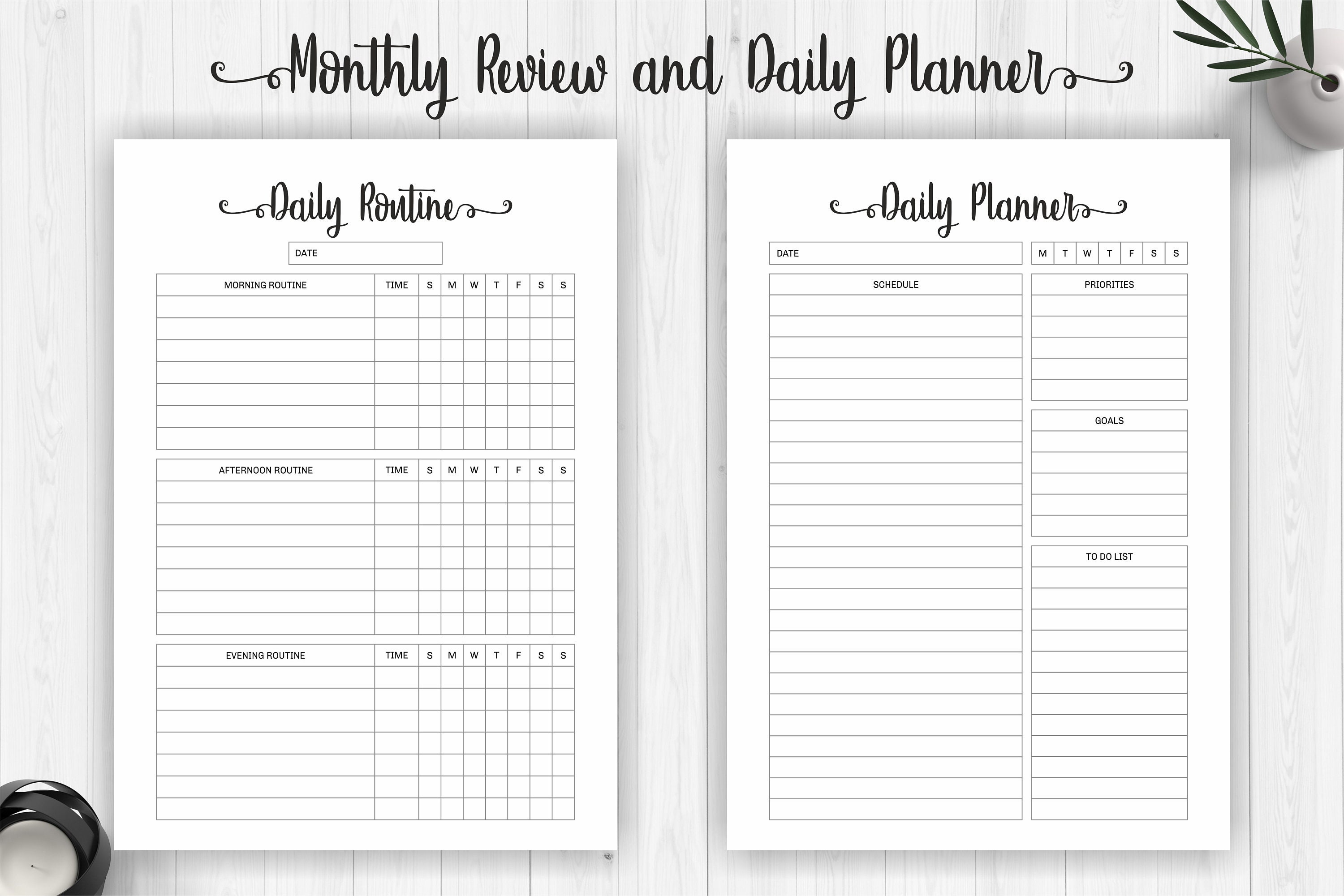 daily planner weekly planner monthly planner daily etsy