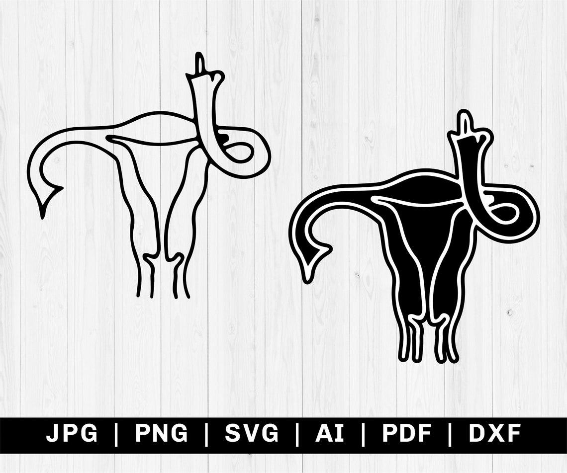 Uterus Flipping the Bird Feminist Flipping the Bird | Etsy
