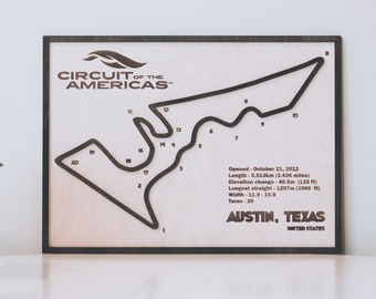 Circuit of The Americas  F1 track, F1 circuit, F1 gift Wall decor, Gift Birthday F1 callendar