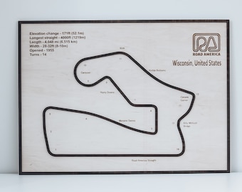 Road America race track, Wall decor, Gift Birthday Christmas Present F1 callendar