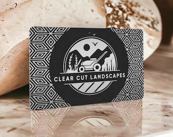 Engraved Metal Business Card: Custom QR Code, Logo