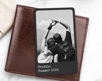 Engraved Photo Wallet Card Insert: Personalized Steel Keepsake