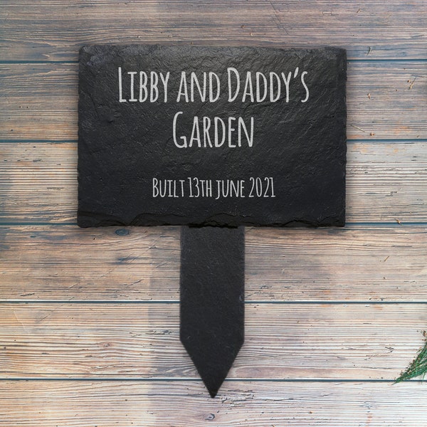 Personalised Garden Sign, Garden gift, Garden marker, Personal Allotment Sign, Garden Decoration, Engraved Slate, Plant Marker, Garden Decor