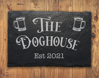 Personalized Slate Bar Sign: Custom Home Bar Decor