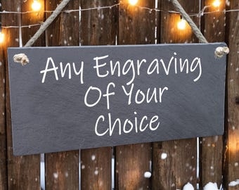 Personalised Engraved Slate Sign: Custom Garden Plaque, Engraved Sign