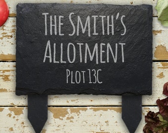 Allotment Sign, Slate Allotment Gift, Personalised Slate Sign