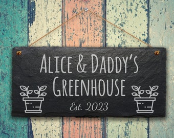 Personalized Engraved Slate Garden Sign with Images