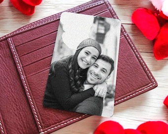 Personalised Photo Wallet Card | Engraved Stainless Steel Keepsake