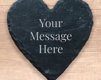 Personalized Engraved Slate Heart Plaque: Memorial Gift