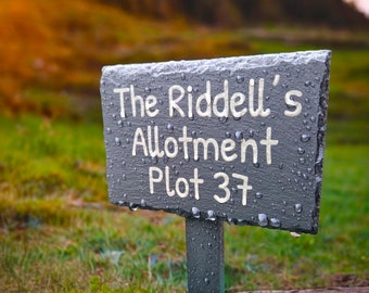 Personalized Engraved Slate Garden Sign: Allotment Decor