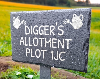 Personalized Engraved Slate Garden Sign: Weatherproof Decor