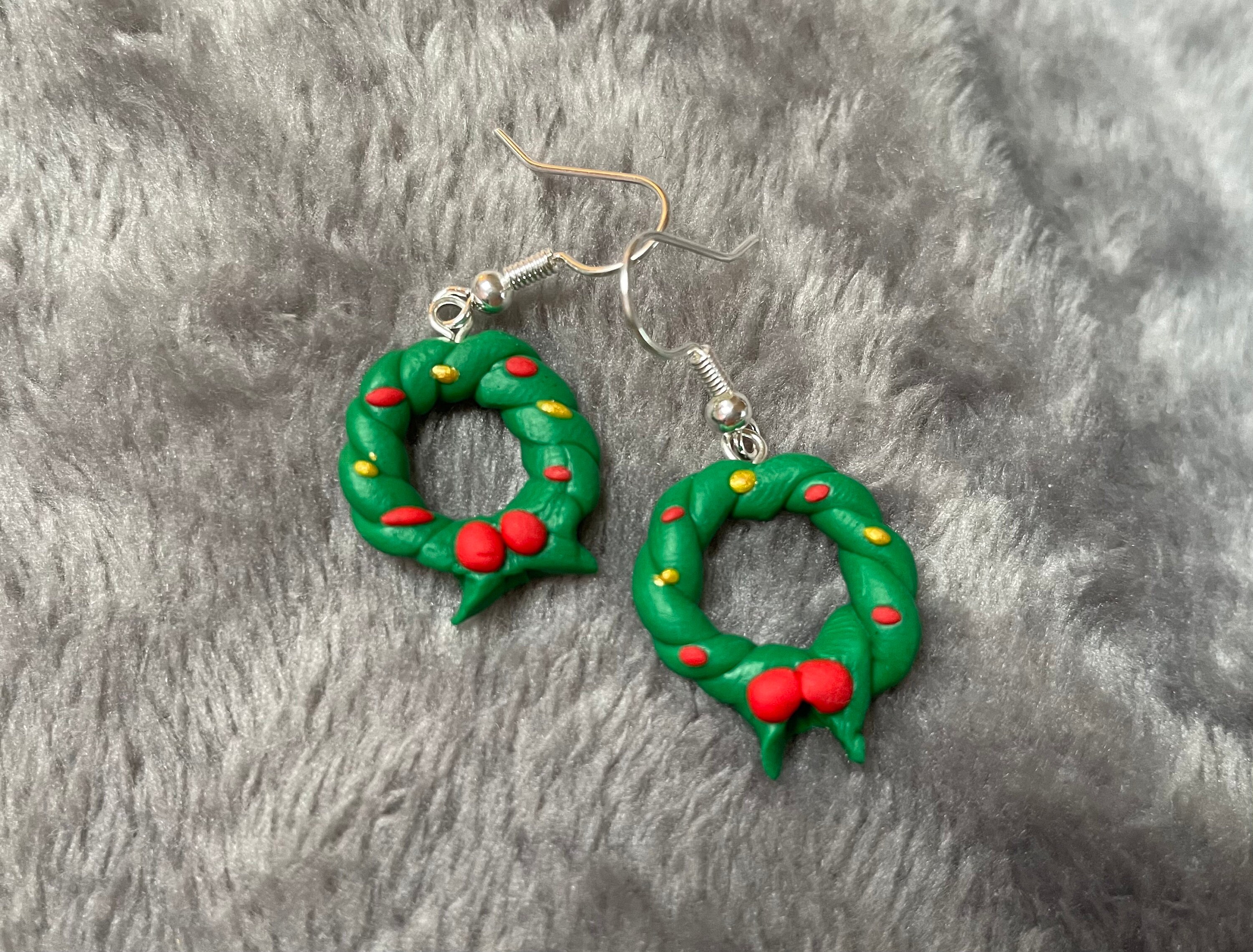 Christmas Wreath Earrings 