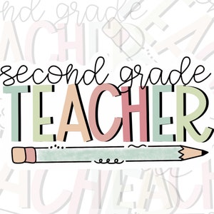 2nd Grade Teacher Sticker: Waterproof Vinyl Laptop Decal
