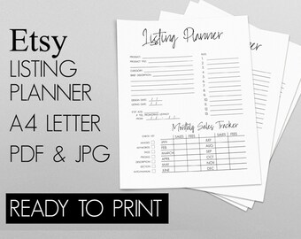 Listing Template, Etsy Listing, Printable Etsy, SEO Planner Listing, Templates Etsy, Listing Worksheet, Etsy Product Planner, Ready to Print
