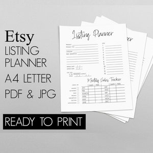 Listing Template, Etsy Listing, Printable Etsy, SEO Planner Listing, Templates Etsy, Listing Worksheet, Etsy Product Planner, Ready to Print
