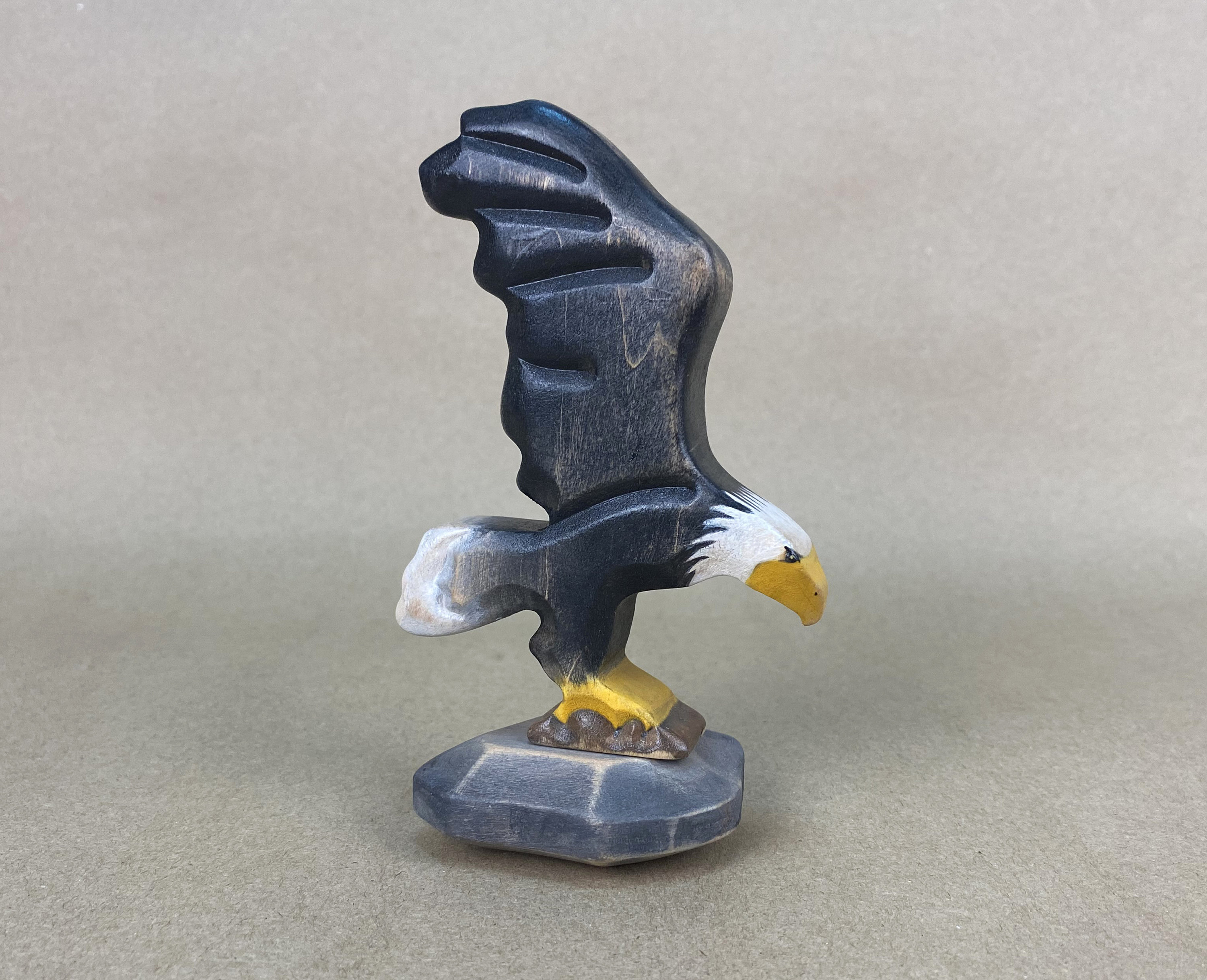 Wooden Eagle Toyeagle Toyeagle Bird Toybird Figurinebald Etsy