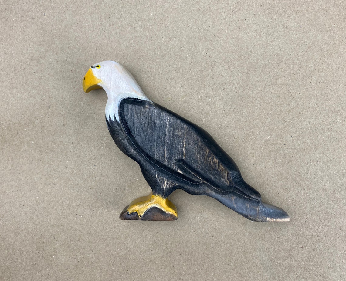 Wooden Bald Eagle FigurineEagle ToyEagle Bird ToyBird Etsy