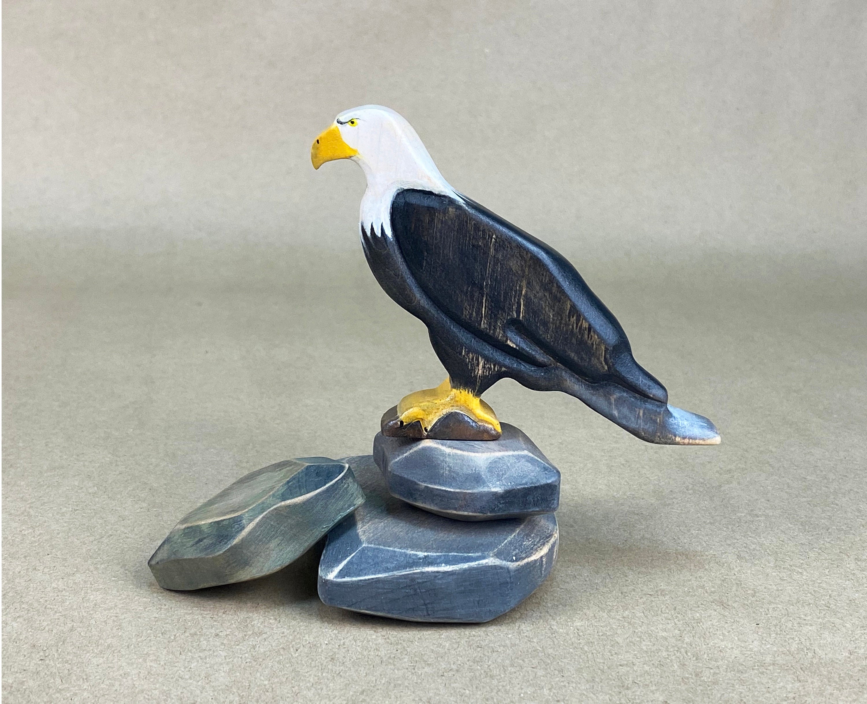 Wooden Bald Eagle FigurineEagle ToyEagle Bird ToyBird Etsy