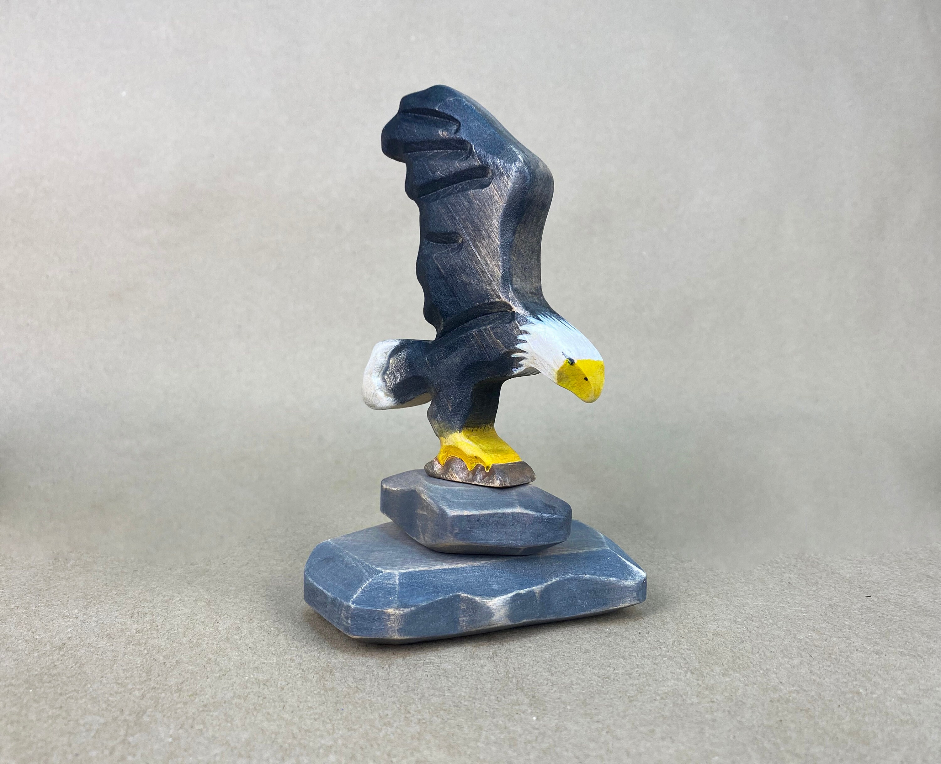 Wooden Eagle Toyeagle Toyeagle Bird Toybird Figurinebald Etsy