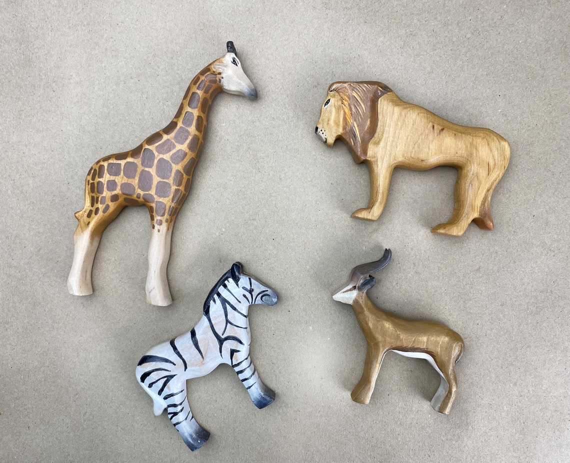 Giraffe ToyAfrican Giraffe FigurineSafari animalsWooden Etsy