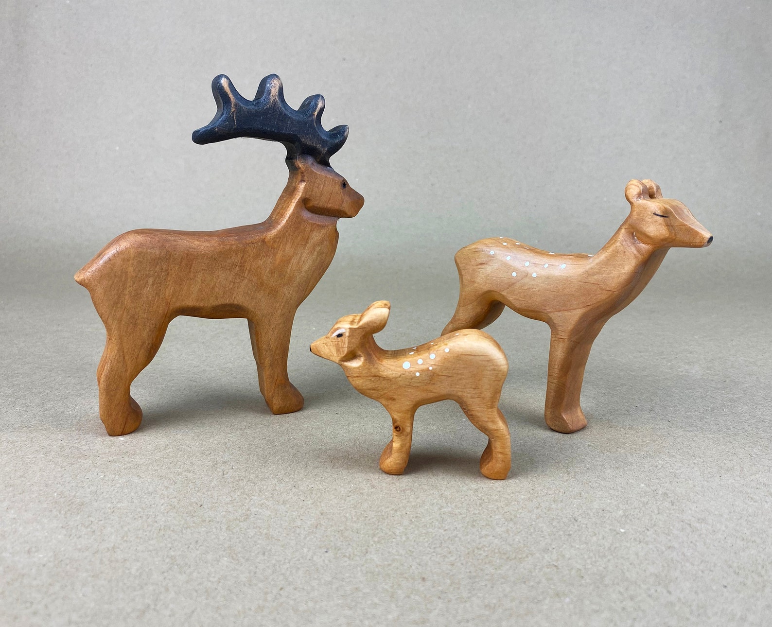 Wooden Stag Toydeer Toywooden Toy Animalswooden Deer Etsy