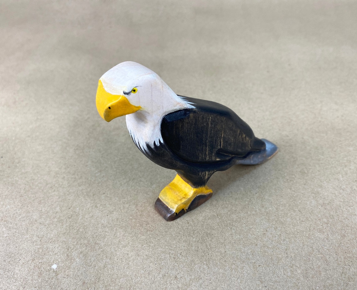 Wooden Bald Eagle FigurineEagle ToyEagle Bird ToyBird Etsy