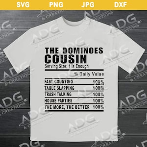 The Dominoes Cousin Nutrition Facts Instant Digital JPG PNG SVG Download