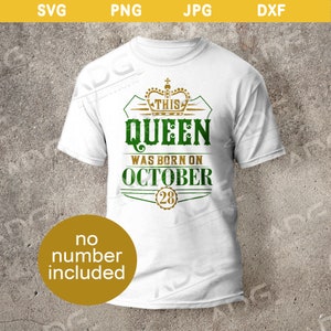 This Queen Was Born on October Libra Scorpio Zodiac Sign Instant Digital SVG JPG PNG dxf