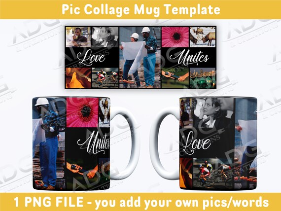 Imagen Collage Mug Template Instant Digital PNG Download Perfecto.